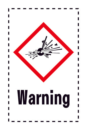Aufkleber " Warning" 2.4x3.9 cm bis 15x24 cm, aus Papier oder Plastik ES-GHS-01-15-Warning