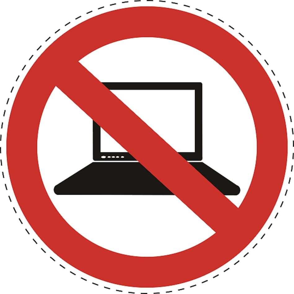 Verbotsaufkleber "Keine Laptops erlaubt" aus PVC Plastik, ES-SI20300