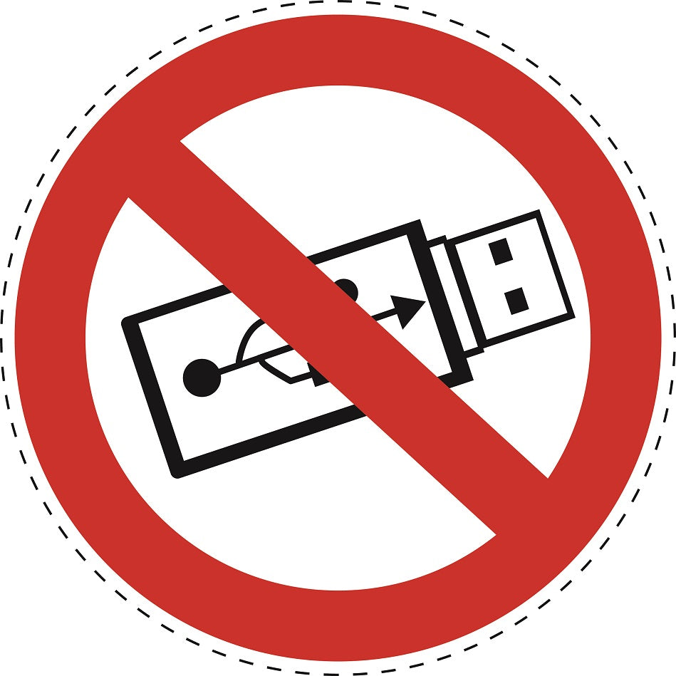 Verbotsaufkleber "Verwenden Sie keine USB" aus PVC Plastik, ES-SI20400