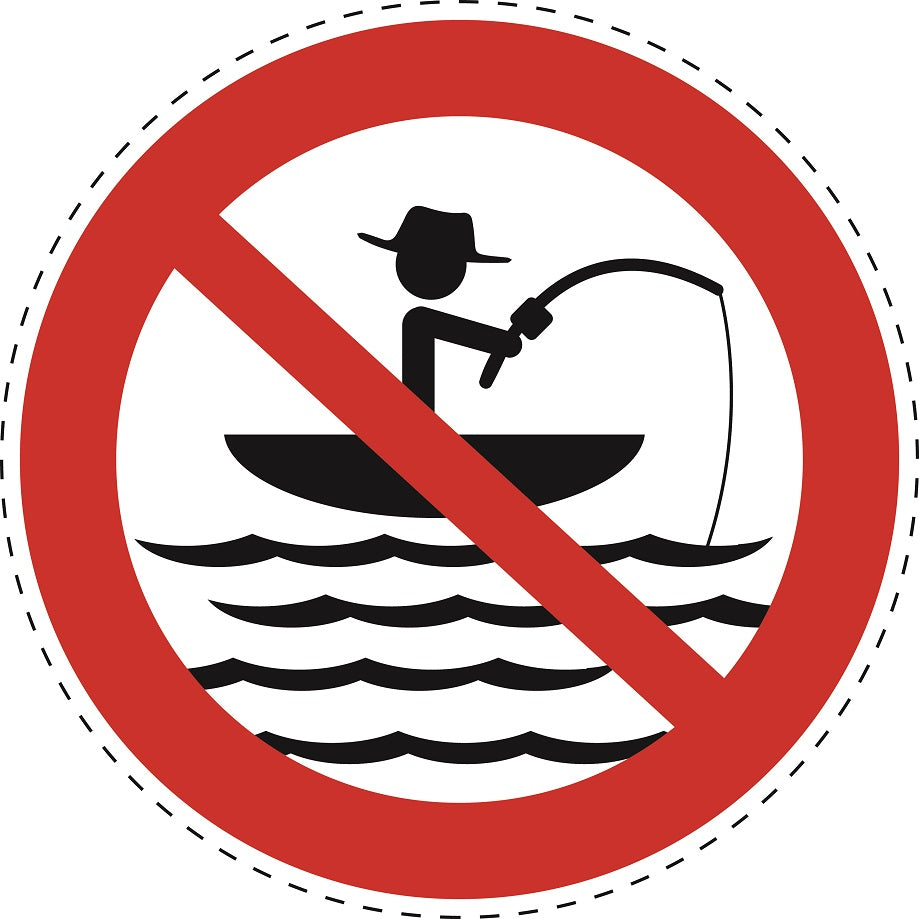 Verbotsaufkleber "Kein Fischfang" aus PVC Plastik, ES-SI23600