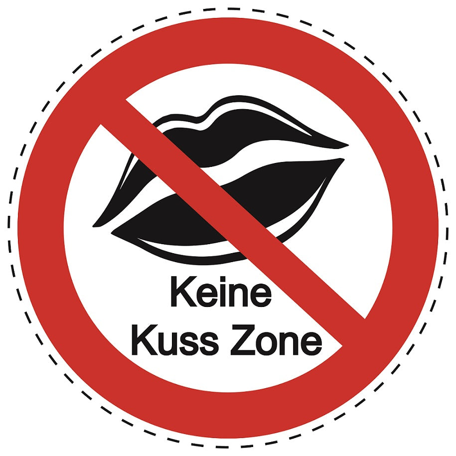 Verbotsaufkleber "Keine Kuss Zone" aus PVC Plastik, ES-SI23800