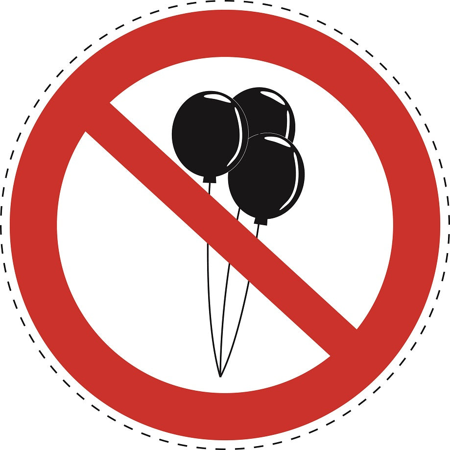 Verbotsaufkleber "Kein Ballon erlaubt" aus PVC Plastik, ES-SI26200
