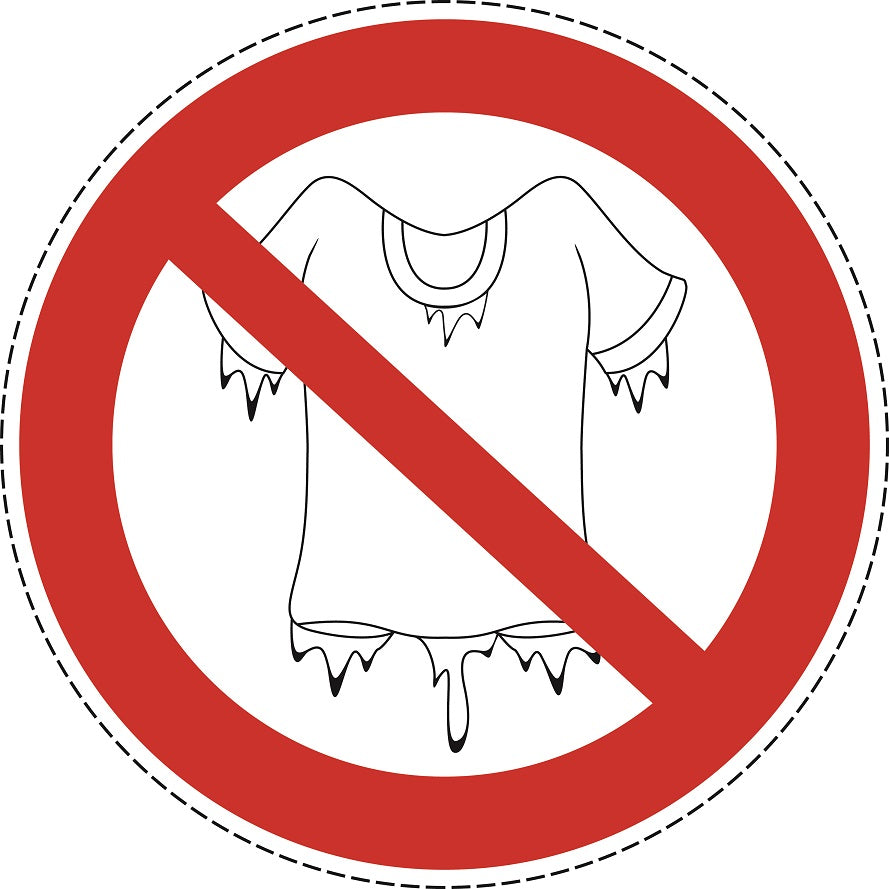 Verbotsaufkleber "Keine nasse Kleidung erlaubt" aus PVC Plastik, ES-SI28200