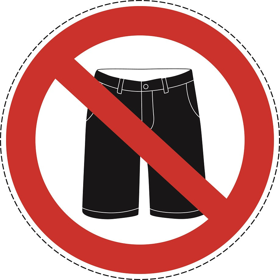 Verbotsaufkleber "Keine Shorts erlaubt" aus PVC Plastik, ES-SI28300