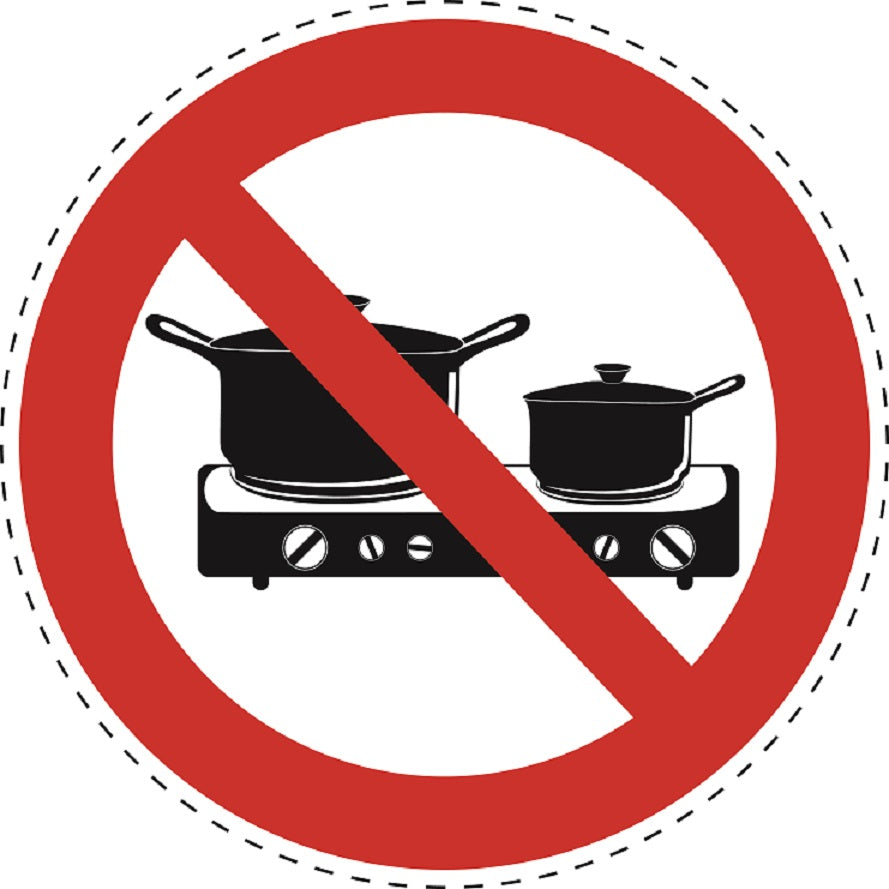 Verbotsaufkleber "Kochen verboten" aus PVC Plastik, ES-SI29200