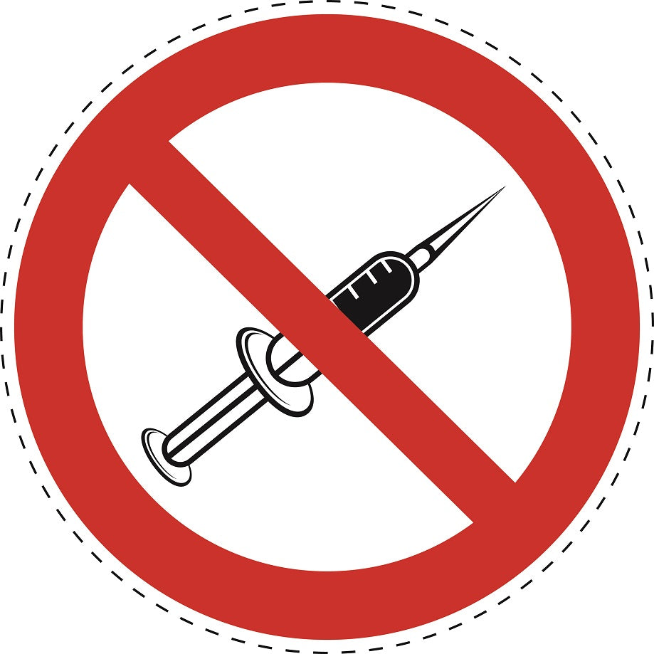 Verbotsaufkleber "Impfstoffe verboten" aus PVC Plastik, ES-SI29400