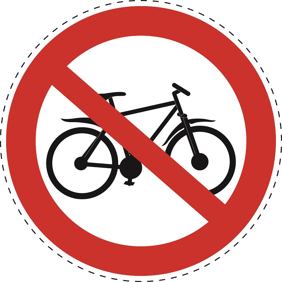 Verbotsaufkleber "Kein Radfahren" aus PVC Plastik, ES-SI29500
