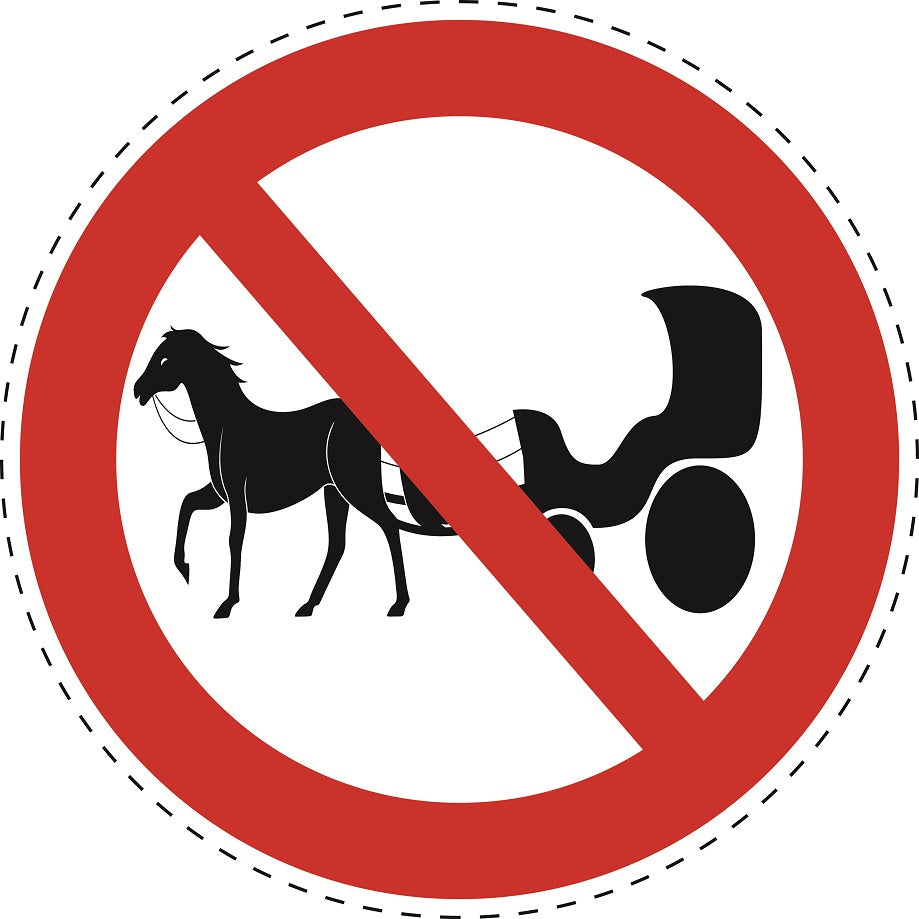 Verbotsaufkleber "Keine Pferdekutsche" aus PVC Plastik, ES-SI29700