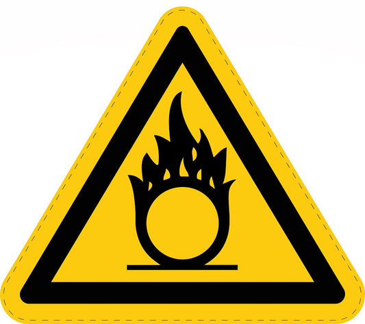 Warnaufkleber "Warnung vor brandfördernden Stoffen" aus PVC Plastik, ES-SIW-011