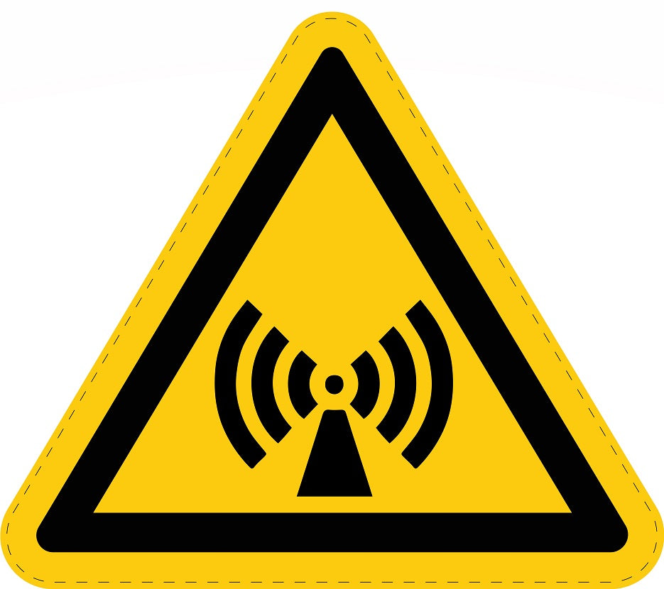 Warnaufkleber "Warnung vor isolierender elektromagnetischer Strahlung" aus PVC Plastik, ES-SIW-012