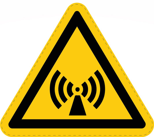 Warnaufkleber "Warnung vor isolierender elektromagnetischer Strahlung" aus PVC Plastik, ES-SIW-012
